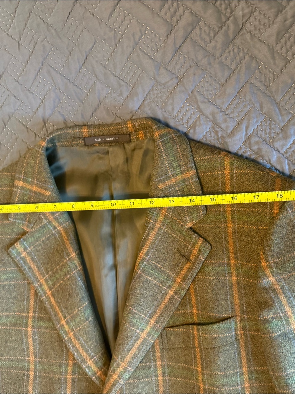 Ermenegildo Zegna Green Plaid Sport Coat with Tan & Orange Windowpane - Picture 12 of 15